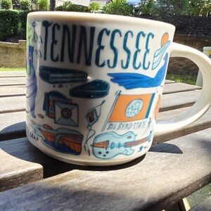 Starbucks Tennessee Mug with Blue and Orange Accents
